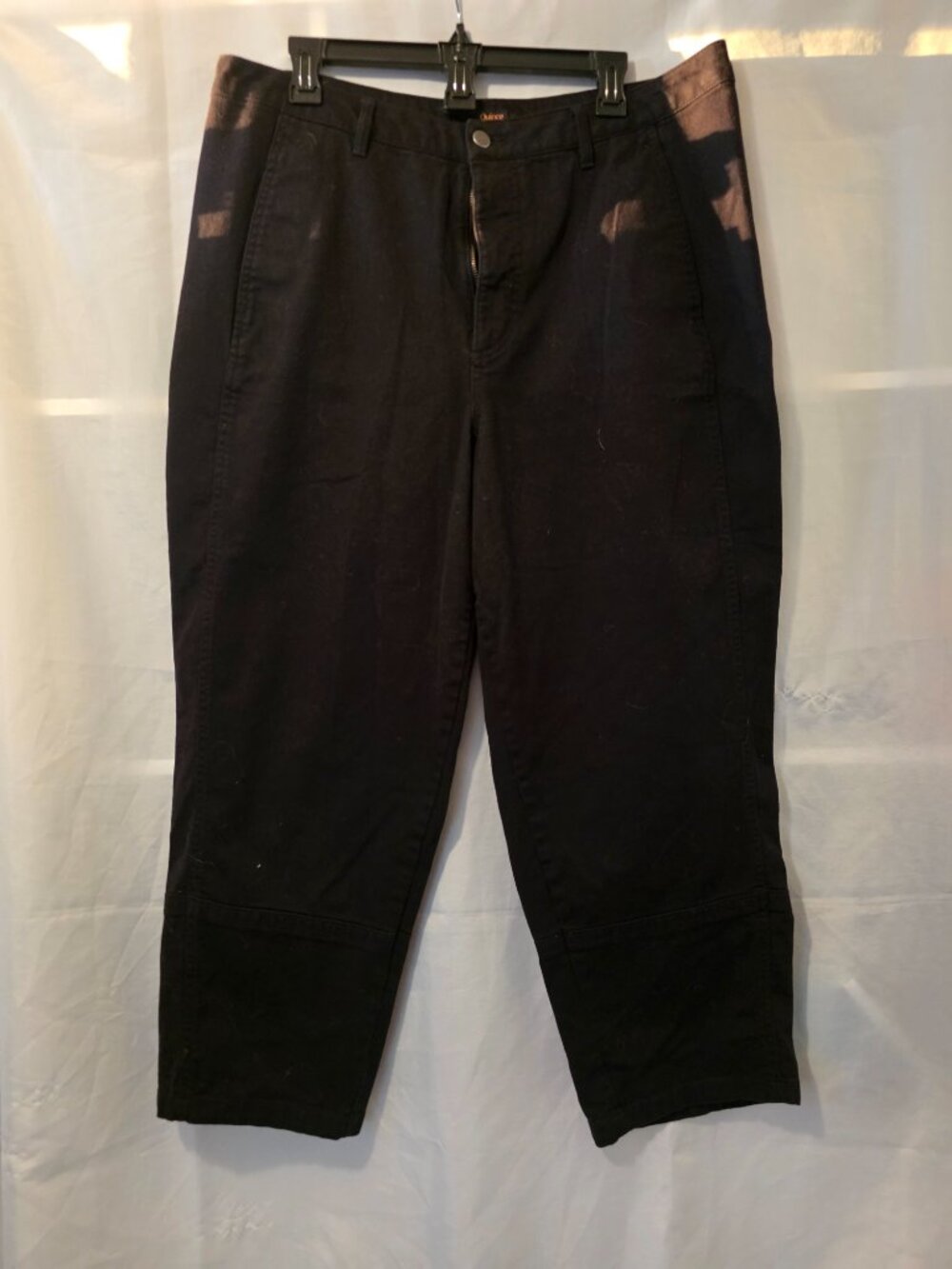Quince Organic Stretch Cotton Twill Barrel Pants, Black, Size 16